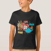 Skeleton Hand Vrede Love-crocs Familie Xmas Pyjama T-shirt (Voorkant)