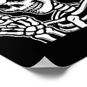 Skeleton Hand Vredesteken Retro Halloween Skelet Poster (Hoek)