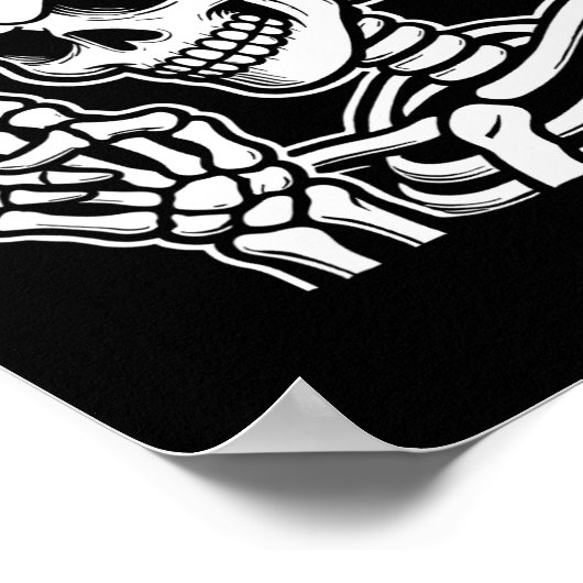 Skeleton Hand Vredesteken Retro Halloween Skelet Poster (Hoek)