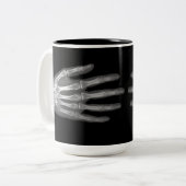 Skeleton Hand X-Ray Tweekleurige Koffiemok (Voorkant links)