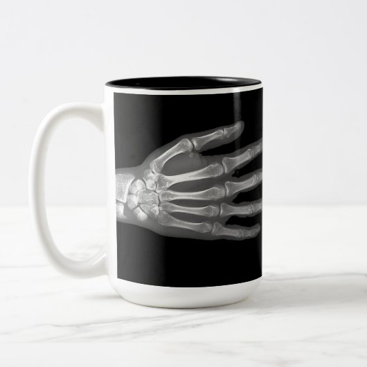 Skeleton Hand X-Ray Tweekleurige Koffiemok (Links)