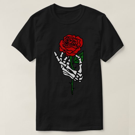 Skeleton Handbedekking Roos T-shirt, Tattoo Shirte T-shirt (Design voorkant)