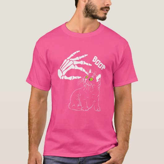 Skeleton-handboei op een kattenkat t-shirt (Voorkant)