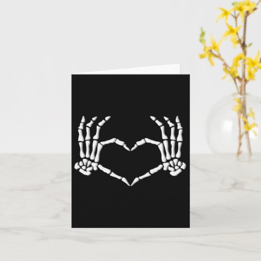 Skeleton Handen Hart Halloween Kostuum Mannen Vrou Kaart (Gele Bloem)