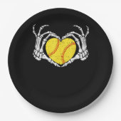 Skeleton Handen Hart Halloween Kostuum Softbal Wo Papieren Bordje (Voorkant)