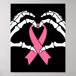 Skeleton Handen houden Ribbon Halloween Kostuum Ha Poster