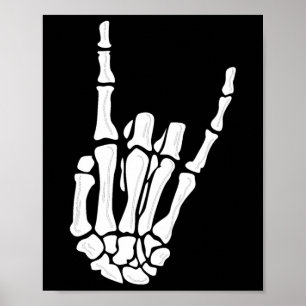 Skeleton Handgebaar - Rock Skeleton Hand - Hallo Poster