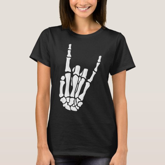 Skeleton Handgebaar - Rock Skeleton Hand - Hallo T-shirt (Voorkant)