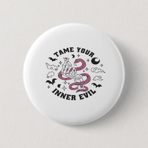 Skeleton Handje Making Heart Ronde Button 5,7 Cm