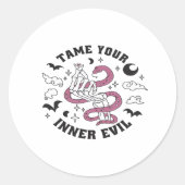 Skeleton Handje Making Heart Ronde Sticker (Voorkant)