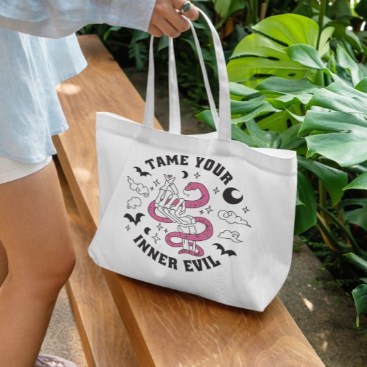 Skeleton Handje Making Heart Tote Bag