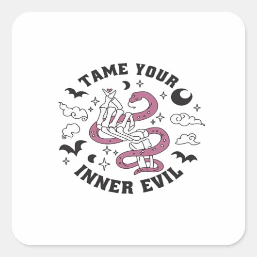 Skeleton Handje Making Heart Vierkante Sticker (Voorkant)