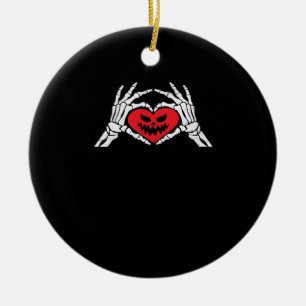 Skeleton Hands A Heart Spooky Halloween Keramisch Ornament