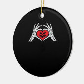 Skeleton Hands A Heart Spooky Halloween Keramisch Ornament (Links)