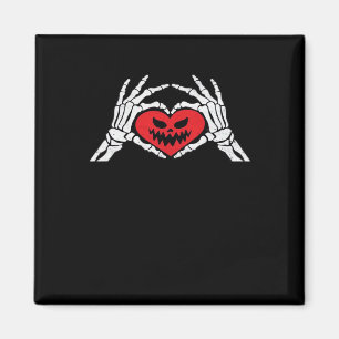 Skeleton Hands A Heart Spooky Halloween Magneet