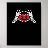 Skeleton Hands A Heart Spooky Halloween Poster (Voorkant)
