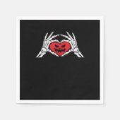 Skeleton Hands A Heart Spooky Halloween Servet (Voorkant)