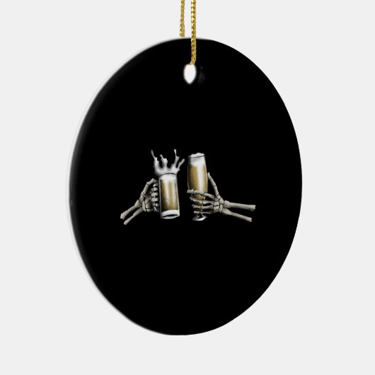 Skeleton Hands Cheering op Keramisch Ornament (Rechts)