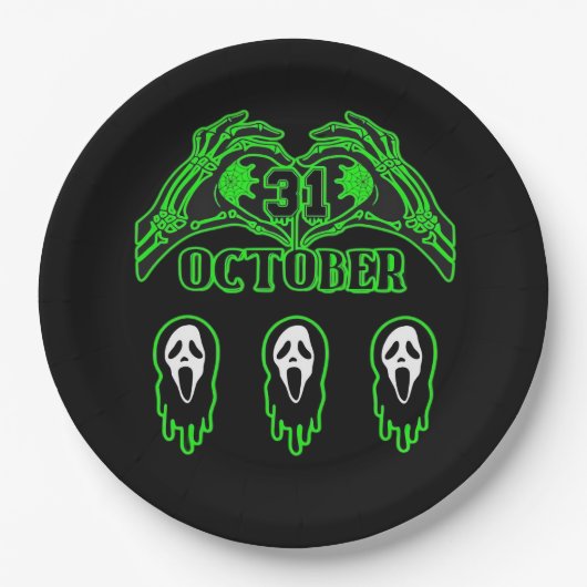 Skeleton Hands Classic Design Papieren Bordje (Voorkant)