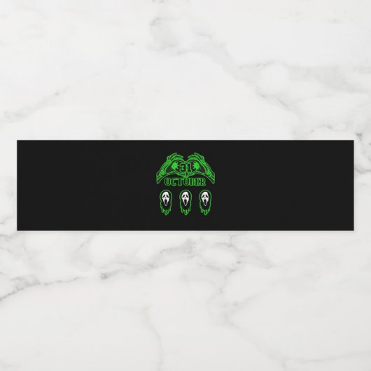 Skeleton Hands Classic Design Waterfles Etiket (Enkel label)