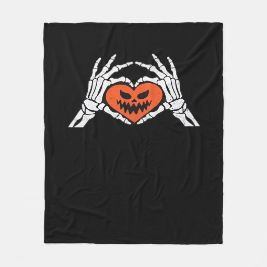 Skeleton Hands Een Spooky Halloween Heart Classic Fleece Deken (Voorkant)