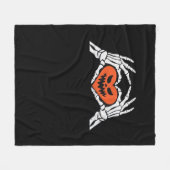 Skeleton Hands Een Spooky Halloween Heart Classic Fleece Deken (Voorkant (Horizontaal))