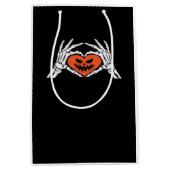 Skeleton Hands Een Spooky Halloween Heart Classic Medium Cadeauzakje (Voorkant)