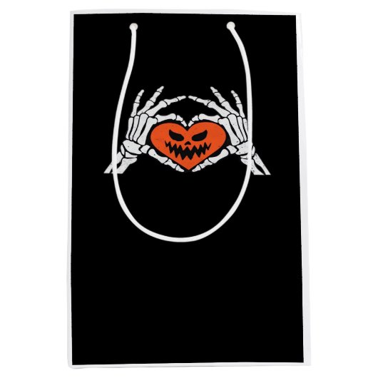Skeleton Hands Een Spooky Halloween Heart Classic Medium Cadeauzakje (Voorkant)