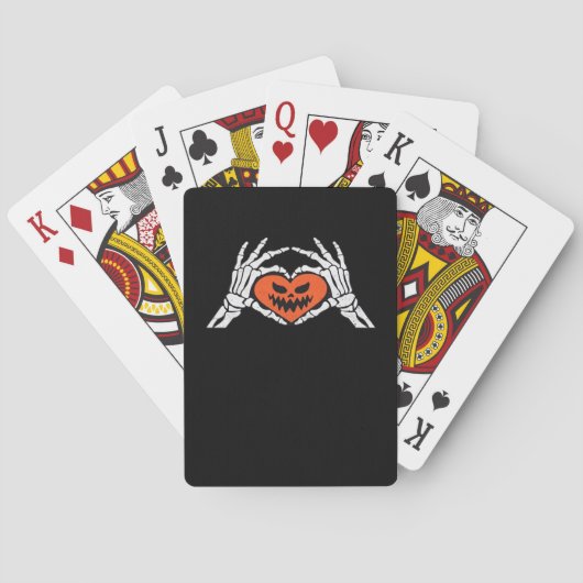 Skeleton Hands Een Spooky Halloween Heart Classic Pokerkaarten (Achterkant)