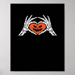 Skeleton Hands Een Spooky Halloween Heart Classic Poster