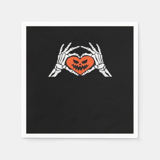 Skeleton Hands Een Spooky Halloween Heart Classic Servet (Voorkant)