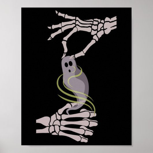 Skeleton Hands Ghost Spooky Halloween Poster (Voorkant)