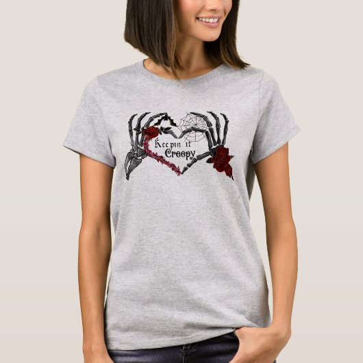 Skeleton Hands Gothic Valentijn, die het Creepy ho T-shirt (Voorkant)