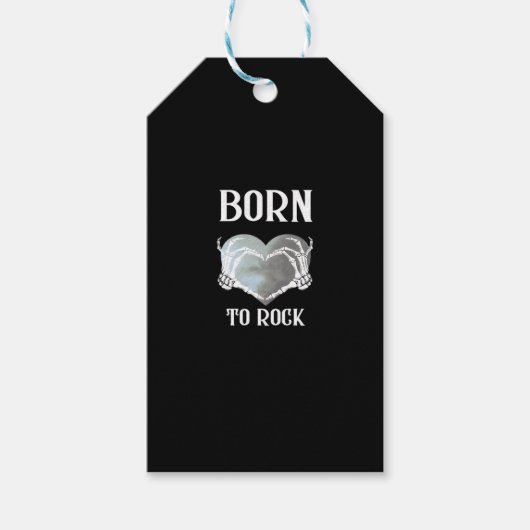 Skeleton Hands Grey Heart Graphic voor Classic Cadeaulabel (Voorkant)
