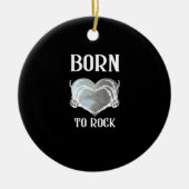 Skeleton Hands Grey Heart Graphic voor Classic Keramisch Ornament (Voorkant)