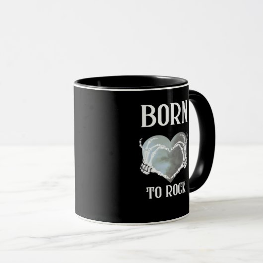 Skeleton Hands Grey Heart Graphic voor Classic Mok (Voorkant rechts)