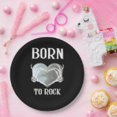 Skeleton Hands Grey Heart Graphic voor Classic Papieren Bordje (Feest)