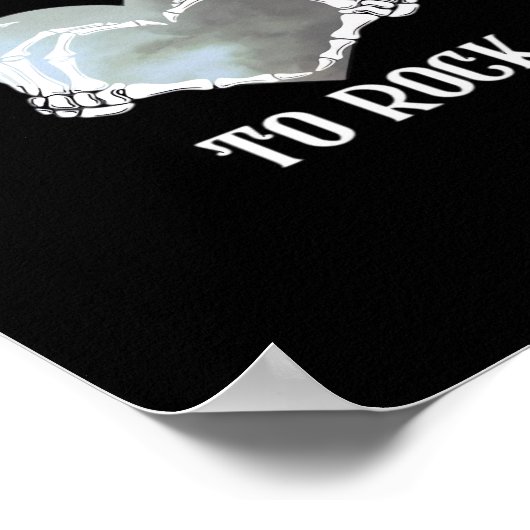 Skeleton Hands Grey Heart Graphic voor Classic Poster (Hoek)