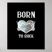 Skeleton Hands Grey Heart Graphic voor Classic Poster (Voorkant)