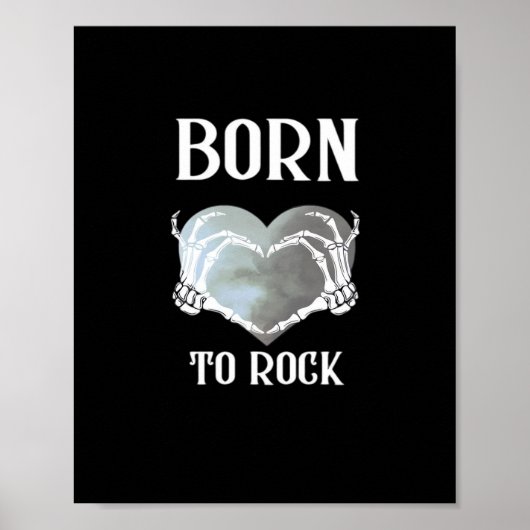 Skeleton Hands Grey Heart Graphic voor Classic Poster (Voorkant)