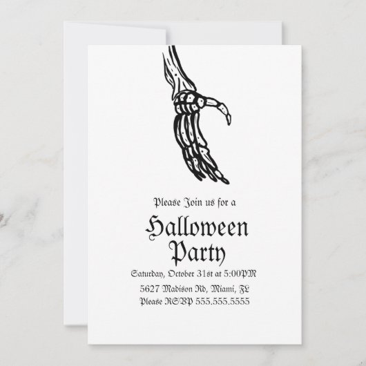 Skeleton Hands Halloween Birthday Party Kaart (Voorkant)