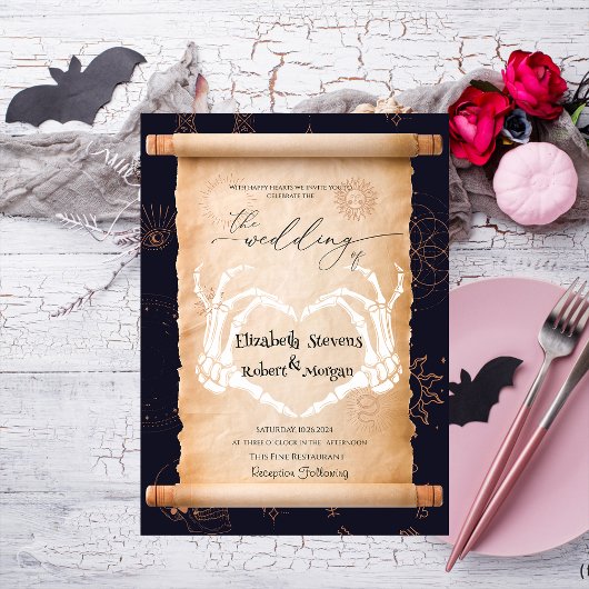 Skeleton Hands Halloween Bruiloft Kaart
