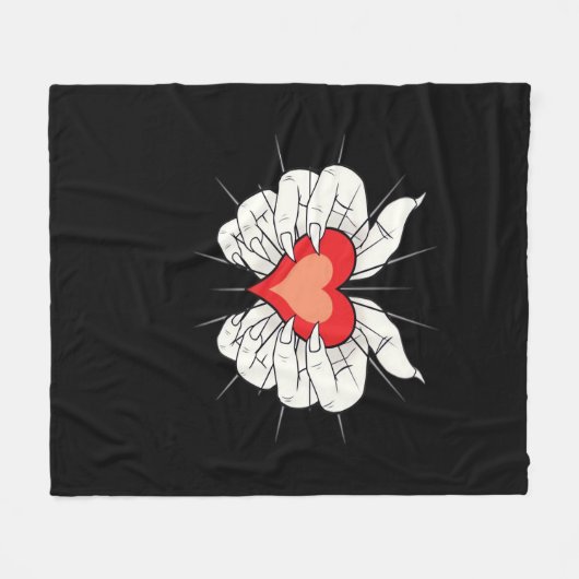 Skeleton Hands Heart Classic Fleece Deken (Voorkant (Horizontaal))