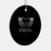 Skeleton Hands Heart Classic Keramisch Ornament (Rechts)