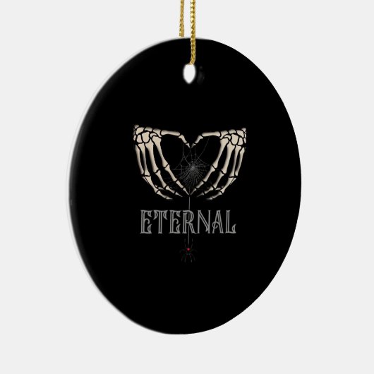 Skeleton Hands Heart Classic Keramisch Ornament (Rechts)