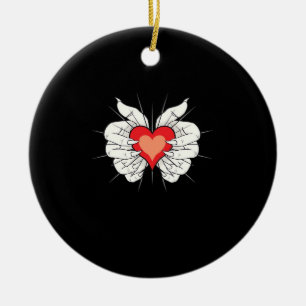 Skeleton Hands Heart Classic Keramisch Ornament