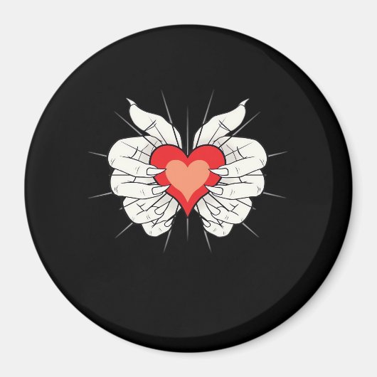 Skeleton Hands Heart Classic Magneet (Voorkant)