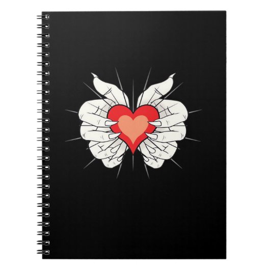 Skeleton Hands Heart Classic Notitieboek (Voorkant)