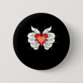 Skeleton Hands Heart Classic Ronde Button 5,7 Cm (Voorkant)