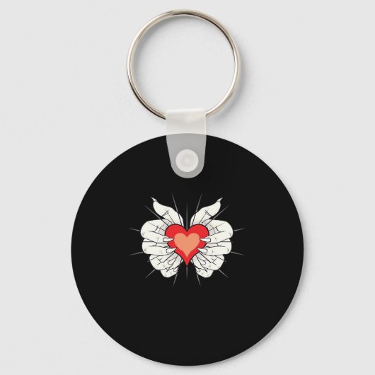 Skeleton Hands Heart Classic Sleutelhanger (Voorkant)
